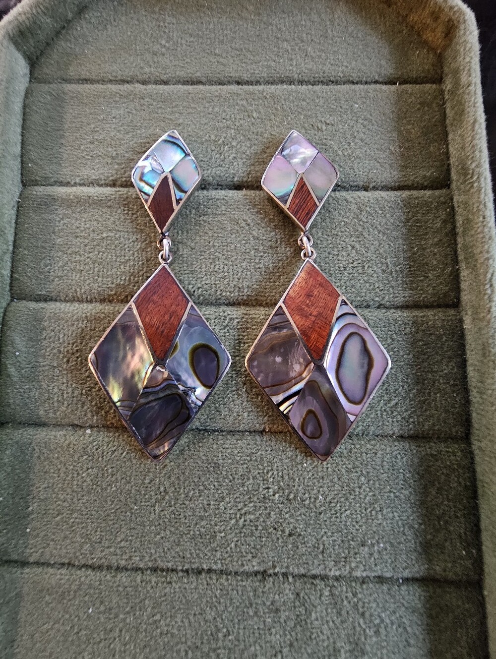 Vintage Alpaca Mexico Silver Earrings